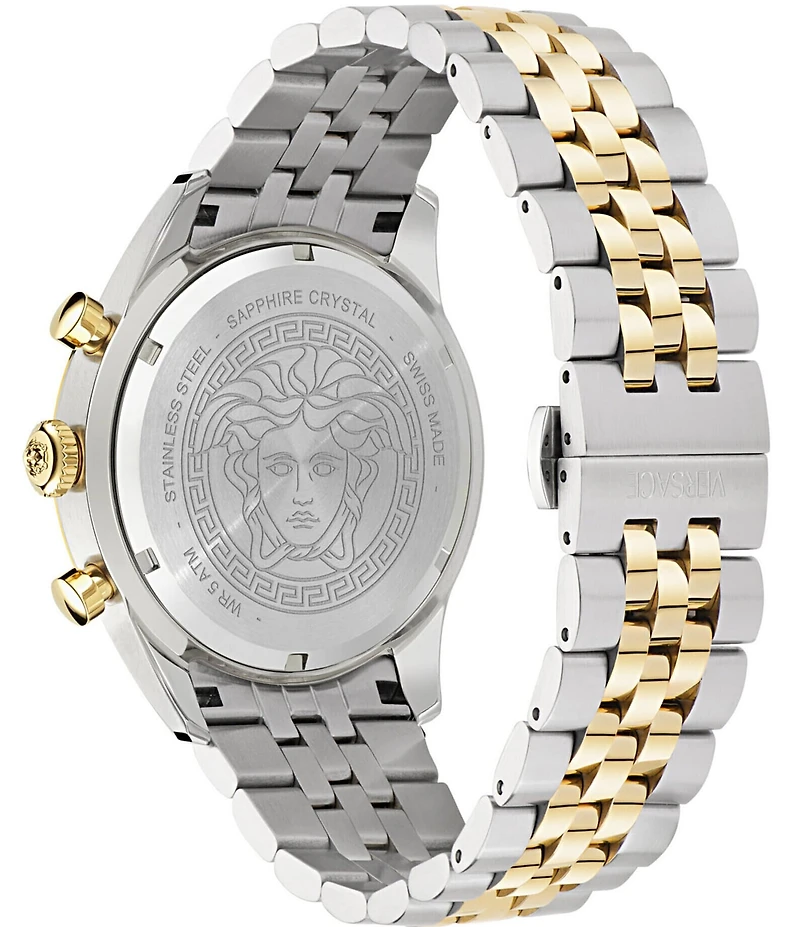 Versace Men's Chrono Master Two Tone Stainless Steel 44mm Bracelet Watch