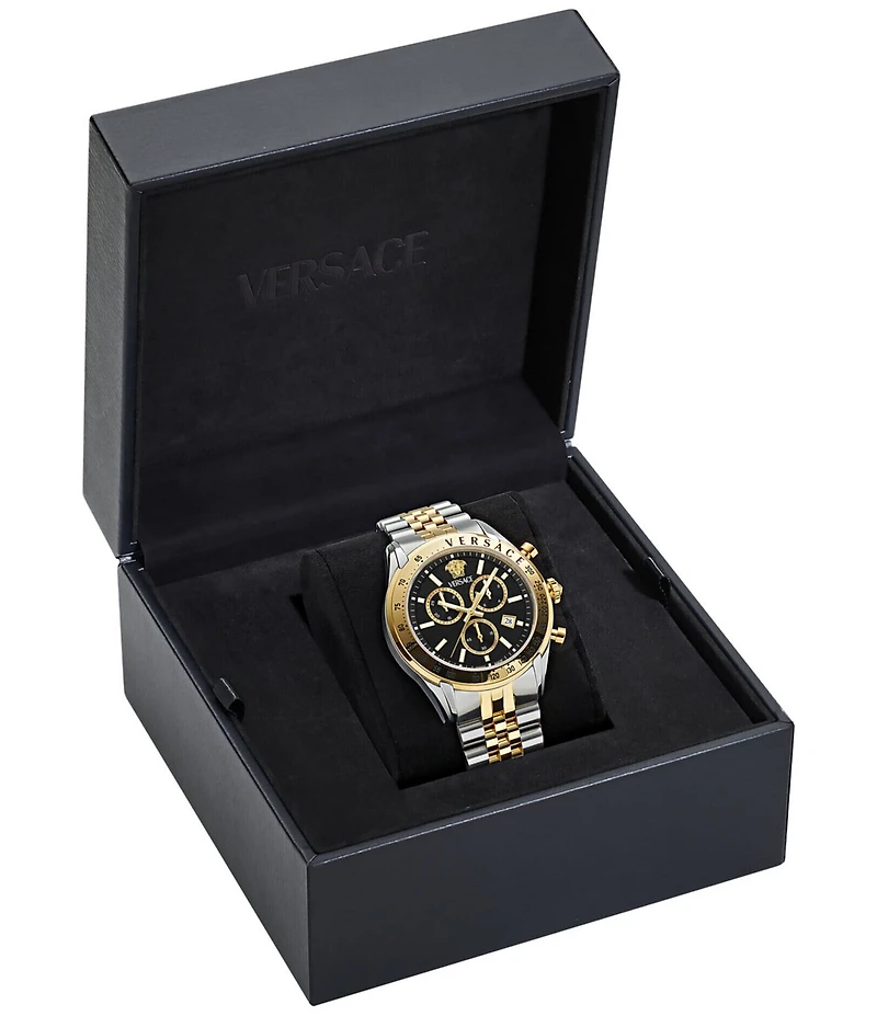 Versace Men's Chrono Master Two Tone Stainless Steel Bracelet Watch