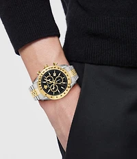 Versace Men's Chrono Master Two Tone Stainless Steel Bracelet Watch