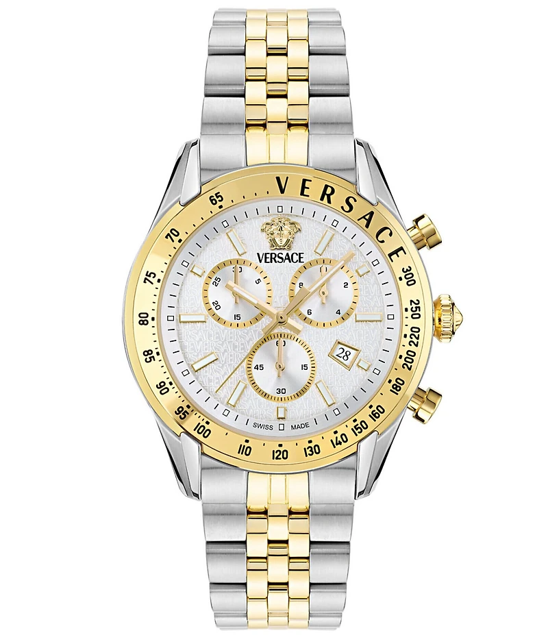 Versace Men's Chrono Master Two Tone Stainless Steel Bracelet Watch