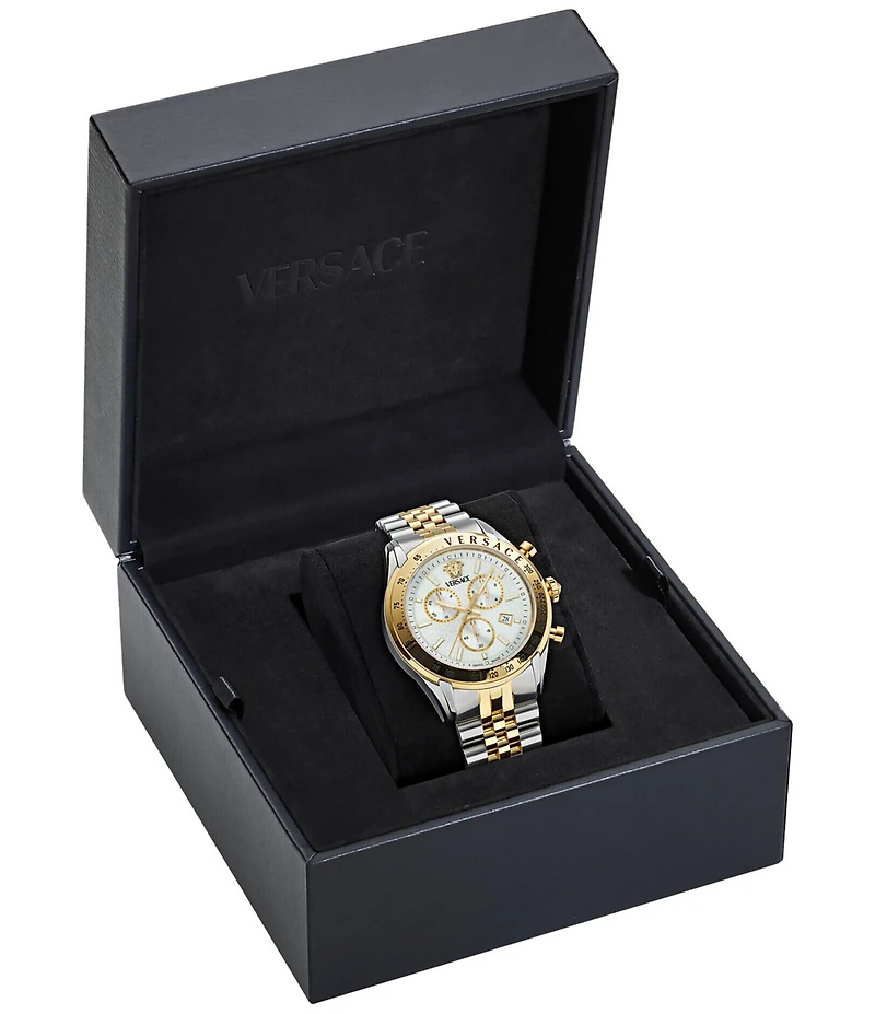 Versace Men's Chrono Master Two Tone Stainless Steel Bracelet Watch