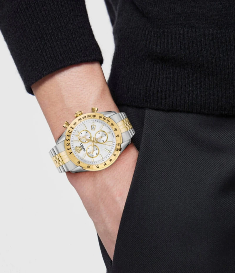 Versace Men's Chrono Master Two Tone Stainless Steel Bracelet Watch
