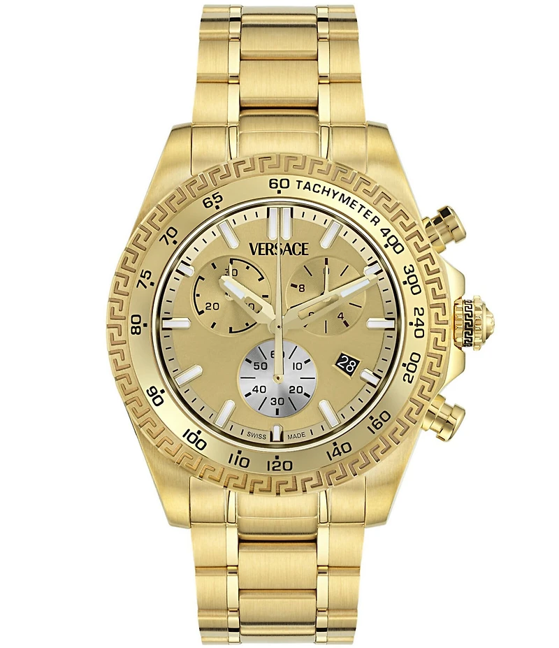 Versace Men's Chrono X Gold Tone Stainless Steel Bracelet Watch