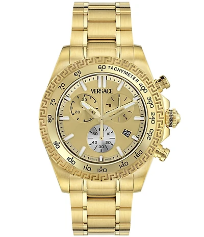 Versace Men's Chrono X Gold Tone Stainless Steel Bracelet Watch