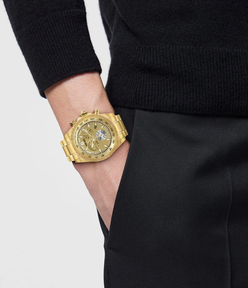 Versace Men's Chrono X Gold Tone Stainless Steel Bracelet Watch