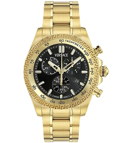 Versace Men's Chrono X Gold Tone Stainless Steel Bracelet Watch