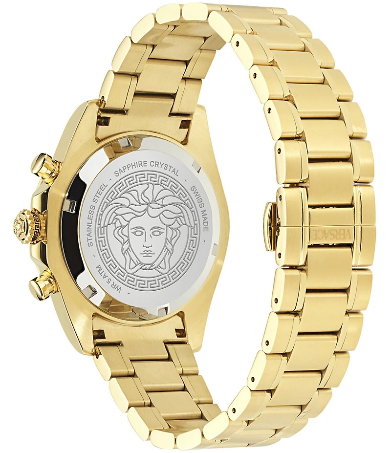 Versace Men's Chrono X Gold Tone Stainless Steel Bracelet Watch