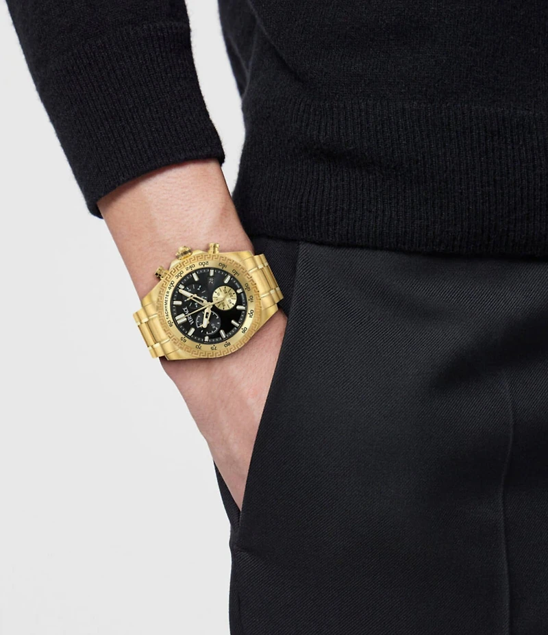 Versace Men's Chrono X Gold Tone Stainless Steel Bracelet Watch
