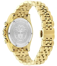 Versace Men's Greca Chrono Wave Gold Tone Stainless Steel Bracelet Watch
