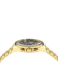 Versace Men's Greca Chrono Wave Gold Tone Stainless Steel Bracelet Watch