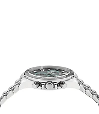 Versace Men's Greca Chrono Wave Stainless Steel Bracelet Watch