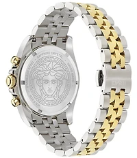 Versace Men's Greca Chrono Wave Two Tone Stainless Steel Bracelet Watch