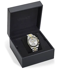 Versace Men's Greca Chrono Wave Two Tone Stainless Steel Bracelet Watch