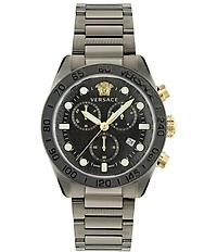 Versace Men's Greca Dome Quartz Chronograph Stainless Steel Bracelet Watch