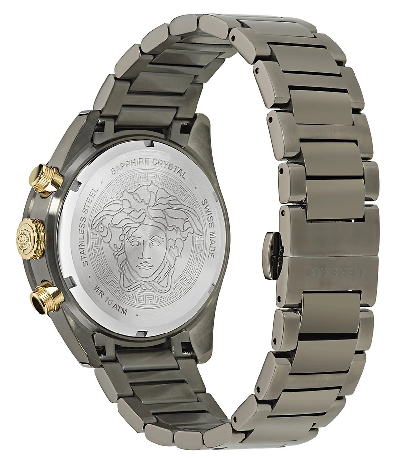 Versace Men's Greca Dome Quartz Chronograph Stainless Steel Bracelet Watch