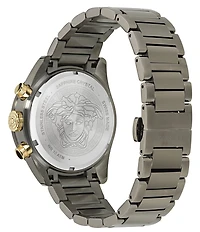 Versace Men's Greca Dome Quartz Chronograph Stainless Steel Bracelet Watch