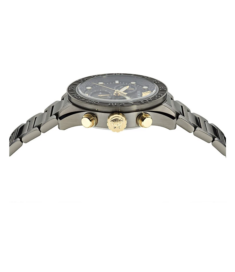 Versace Men's Greca Dome Quartz Chronograph Stainless Steel Bracelet Watch