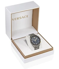 Versace Men's Greca Dome Quartz Chronograph Stainless Steel Bracelet Watch