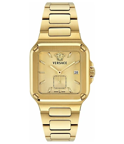 Versace Men's Greca Edge Quartz Analog Gold Tone Stainless Steel Bracelet Watch