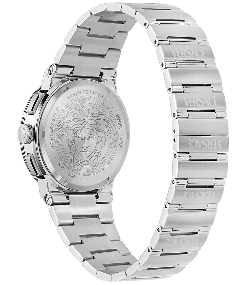 Versace Men's Greca Logo Chronograph Stainless Steel Bracelet Watch