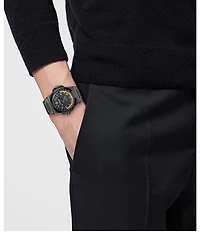 Versace Men's Greca Reaction GMT Automatic Black Tone Stainless Steel Bracelet Watch
