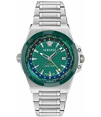 Versace Men's Greca Reaction GMT Automatic Stainless Steel Bracelet Watch