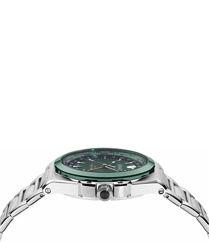 Versace Men's Greca Reaction GMT Automatic Stainless Steel Bracelet Watch