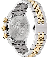 Versace Men's Hellenyium Quartz Chronograph Green Dial Two Tone Stainless Steel Bracelet Watch