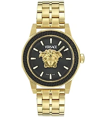 Versace Men's Medusa Deco Analog Gold and Black Tone Stainless Steel Bracelet Watch