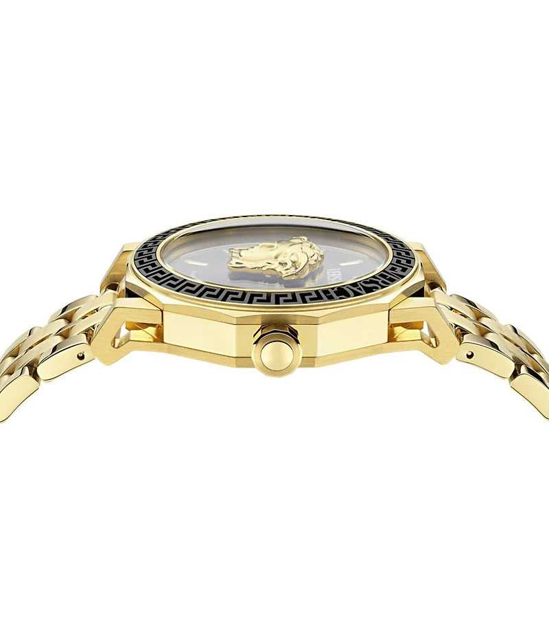 Versace Men's Medusa Deco Analog Gold and Black Tone Stainless Steel Bracelet Watch