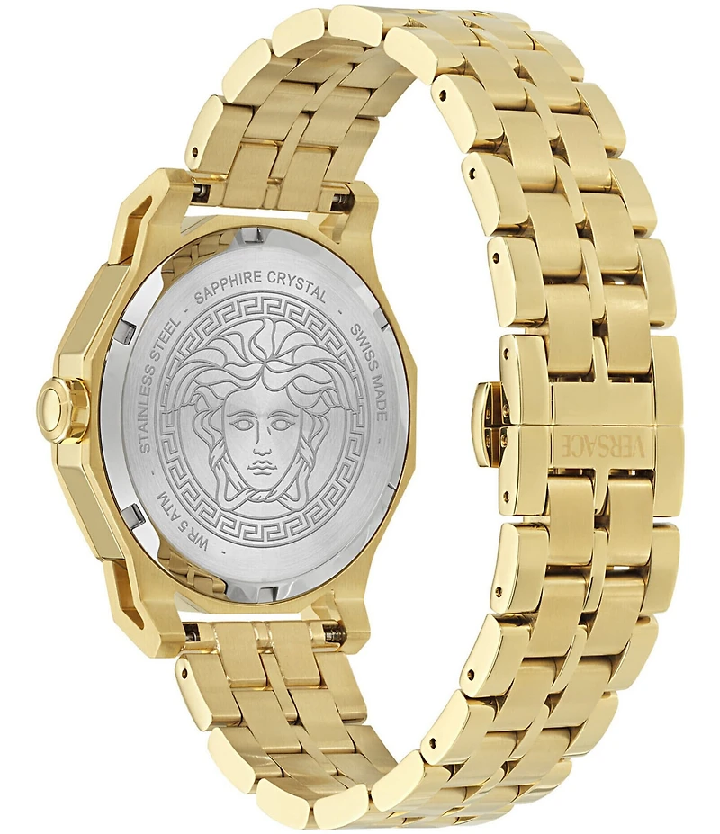 Versace Men's Medusa Deco Analog Gold and Black Tone Stainless Steel Bracelet Watch