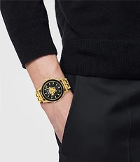 Versace Men's Medusa Deco Analog Gold and Black Tone Stainless Steel Bracelet Watch
