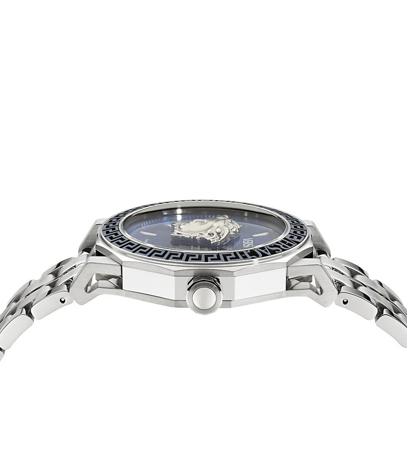 Versace Men's Medusa Deco Analog Stainless Steel Blue Guilloche Bracelet Watch