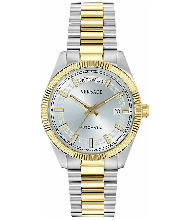 Versace Men's Millenyium Automatic Two Tone Stainless Steel Bracelet Watch