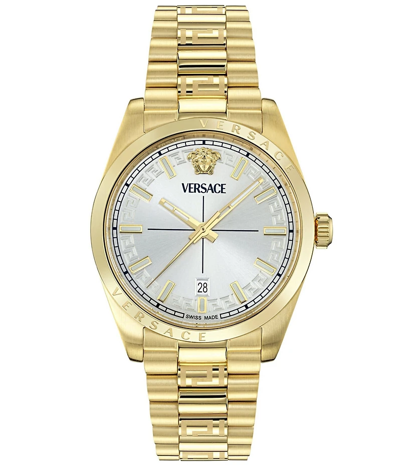 Versace Men's Millenyium Mechanical Automatic Gold Tone Stainless Steel Bracelet Watch