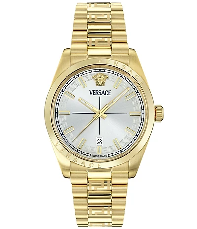 Versace Men's Millenyium Mechanical Automatic Gold Tone Stainless Steel Bracelet Watch