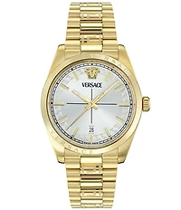 Versace Men's Millenyium Mechanical Automatic Gold Tone Stainless Steel Bracelet Watch