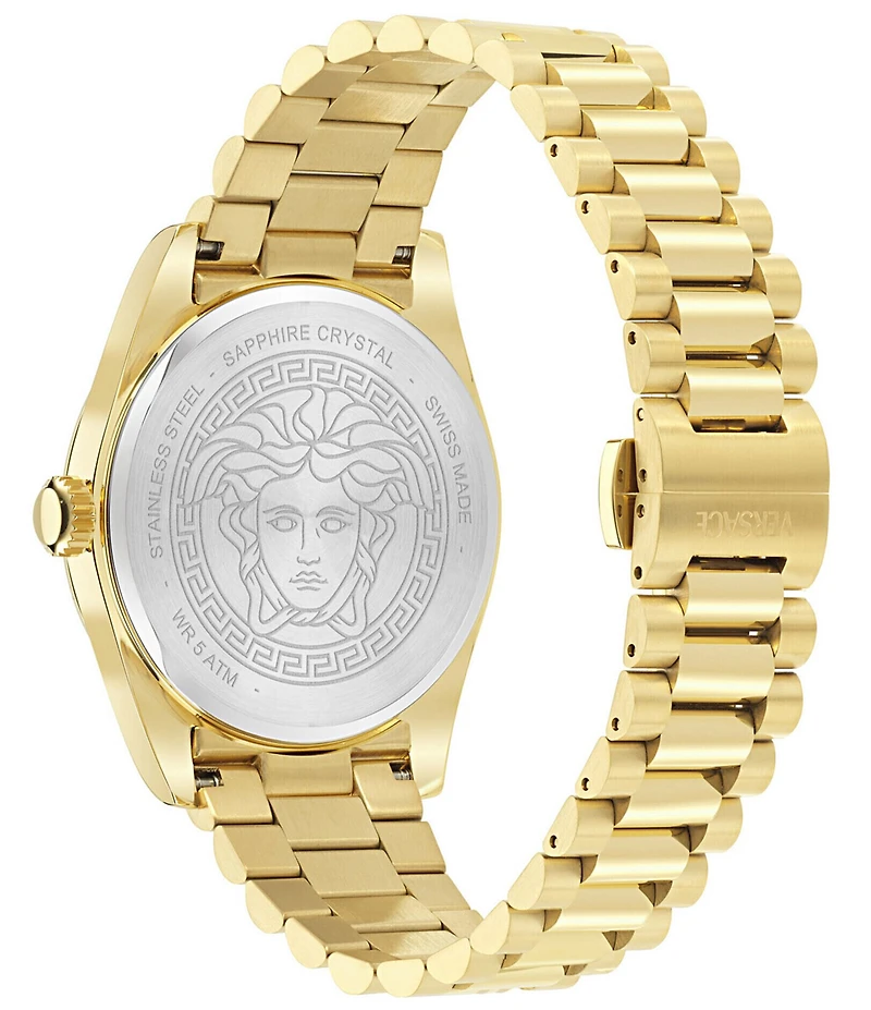 Versace Men's Millenyium Mechanical Automatic Gold Tone Stainless Steel Bracelet Watch