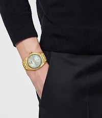 Versace Men's Millenyium Mechanical Automatic Gold Tone Stainless Steel Bracelet Watch