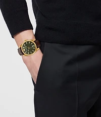 Versace Men's Millenyium Quartz Analog Leather Strap Watch