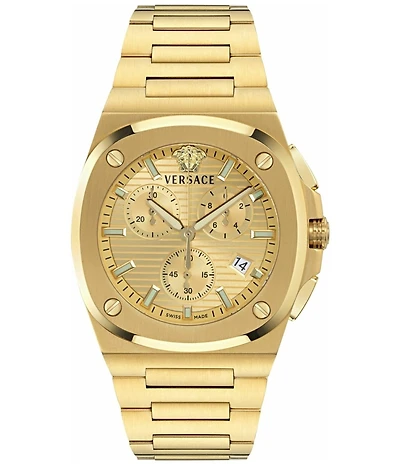 Versace Men's Tolomeo Chronograph Gold Tone Stainless Steel Bracelet Watch