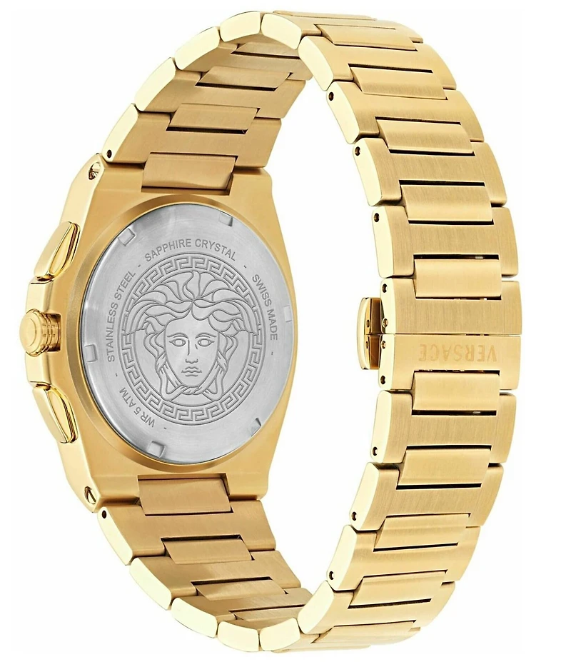 Versace Men's Tolomeo Chronograph Gold Tone Stainless Steel Bracelet Watch