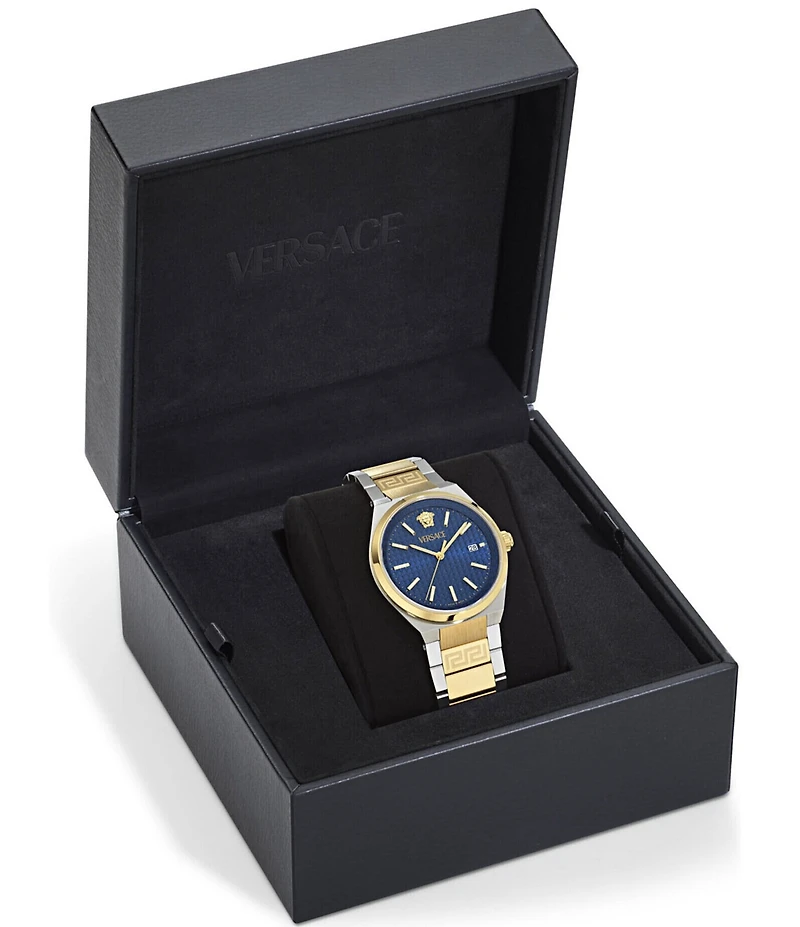 Versace Men's V-Auria Mechanical Automatic Two Tone Stainless Steel Bracelet Watch