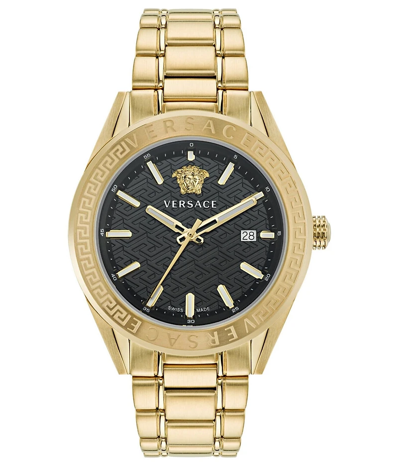 Versace Men's V-Code Mechanical Automatic Gold Stainless Steel Bracelet Watch