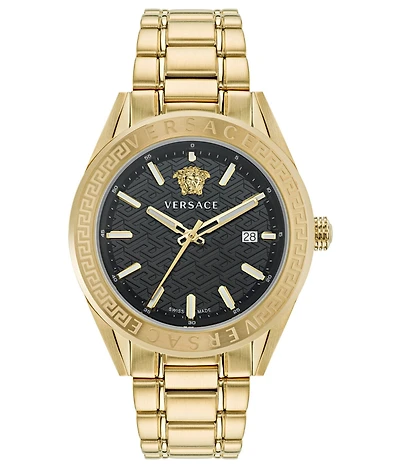 Versace Men's V-Code Mechanical Automatic Gold Stainless Steel Bracelet Watch
