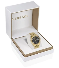 Versace Men's V-Code Mechanical Automatic Gold Stainless Steel Bracelet Watch