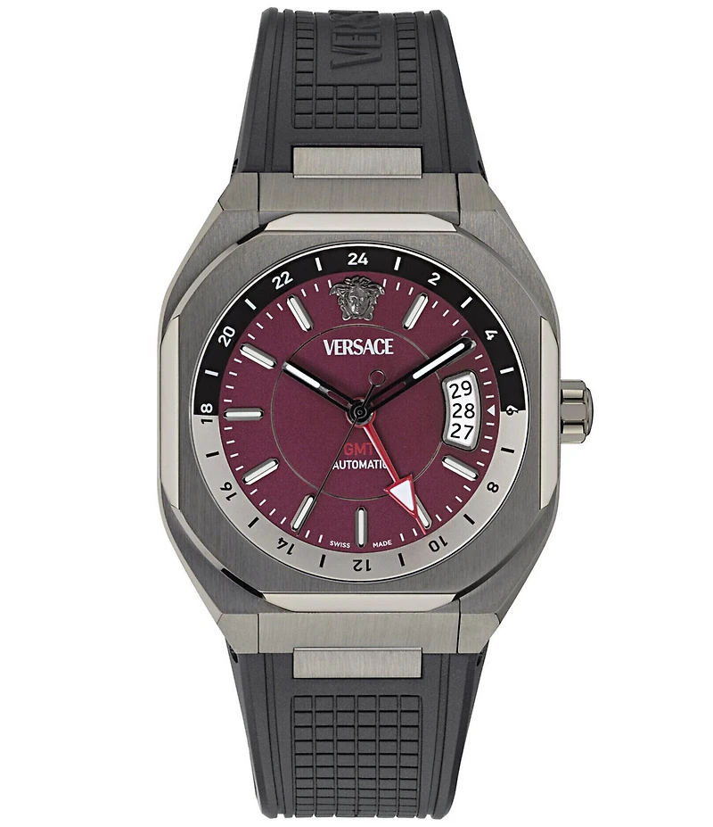 Versace Men's V-Contempo GMT Automatic Black Strap Watch