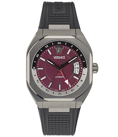 Versace Men's V-Contempo GMT Automatic Black Strap Watch