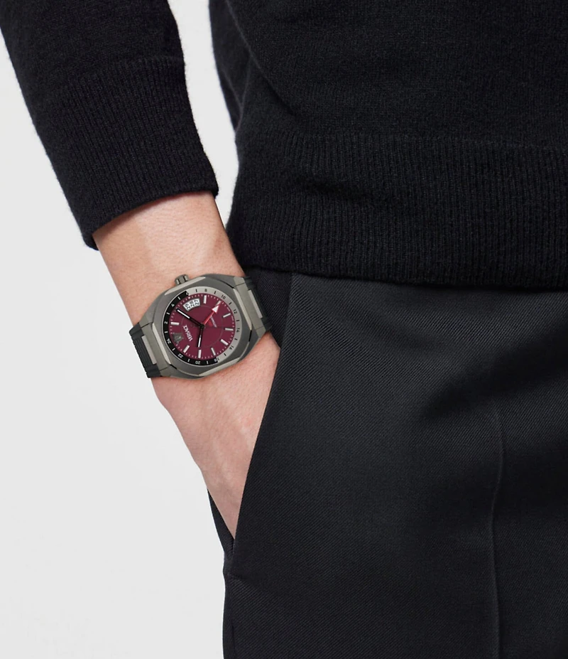 Versace Men's V-Contempo GMT Automatic Black Strap Watch