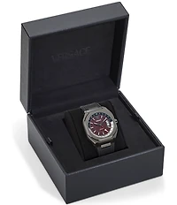 Versace Men's V-Contempo GMT Automatic Black Strap Watch
